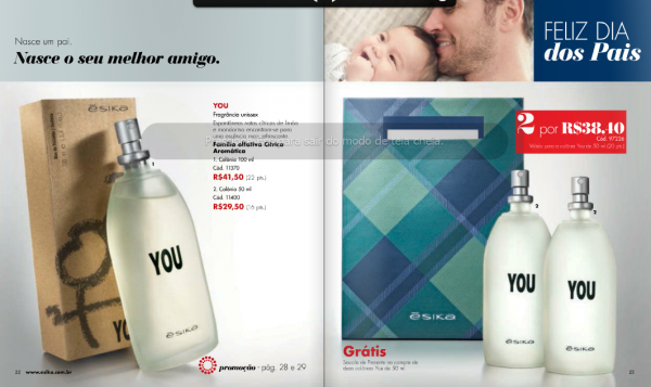 Promoção Dia Dos Pais Èsika Kit It's You